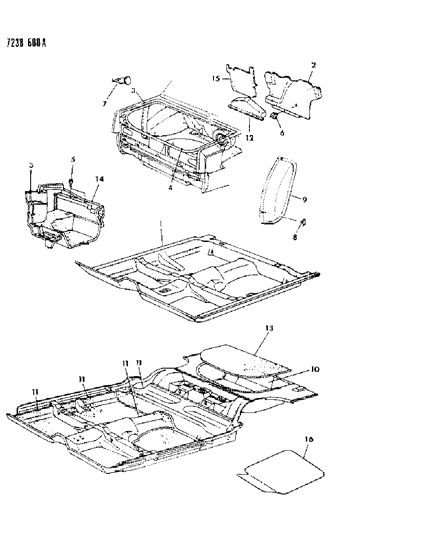 1987 Chrysler New Yorker Carpet Diagram