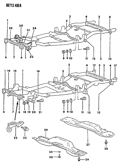 1990 Dodge Ram 50 Nut Diagram for MF431982