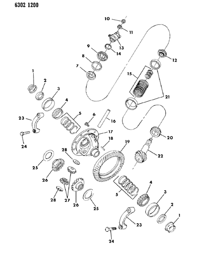 1987 Dodge D250 Differential - Front Axle Diagram 2