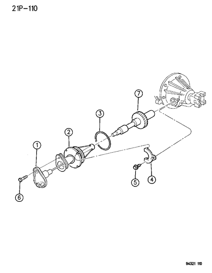 1996 Dodge Dakota Speedometer Pinion & Housing Diagram