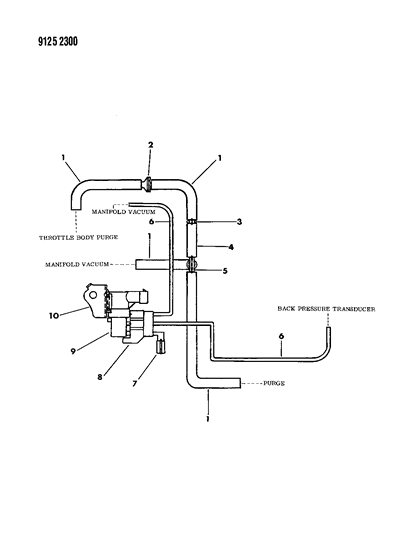 1989 Dodge Spirit Emission Hose Harness Diagram 7