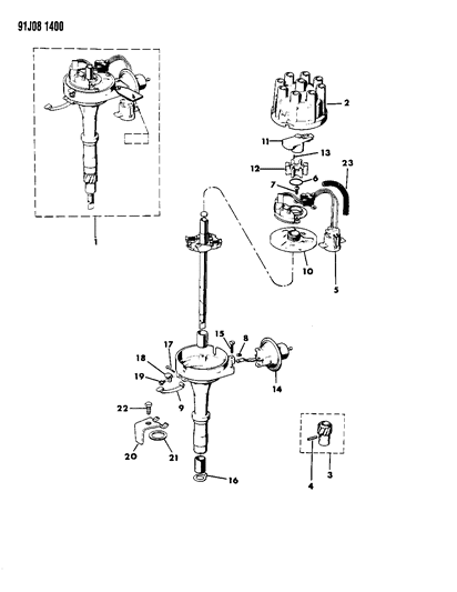 1991 Jeep Grand Wagoneer Gear-Distributor Drive Diagram for J3182700