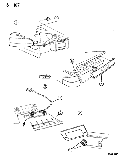 1996 Chrysler New Yorker Lamps - Rear Diagram