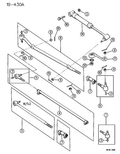 1996 Jeep Grand Cherokee Linkage & Damper Diagram