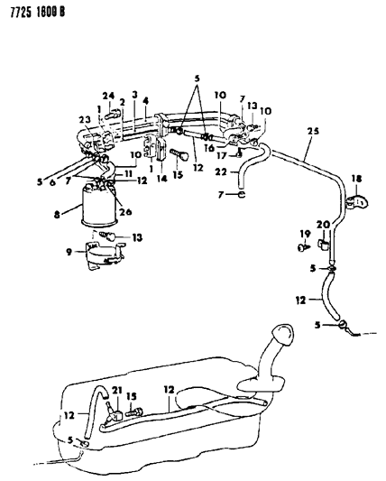 1988 Dodge Ram 50 Vapor Canister Diagram