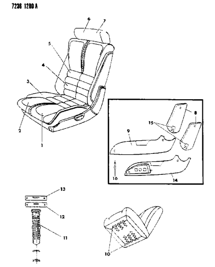 1987 Dodge Daytona Front Seat Diagram 3