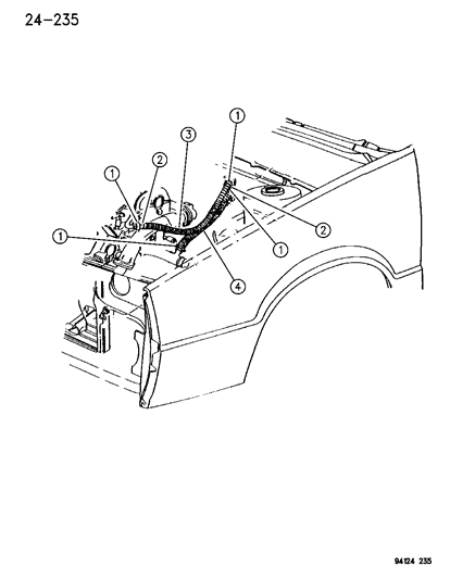 1994 Chrysler LeBaron GTC Plumbing - Heater Diagram