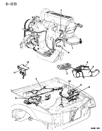 1994 Dodge Shadow Wiring - Engine & Related Parts Diagram