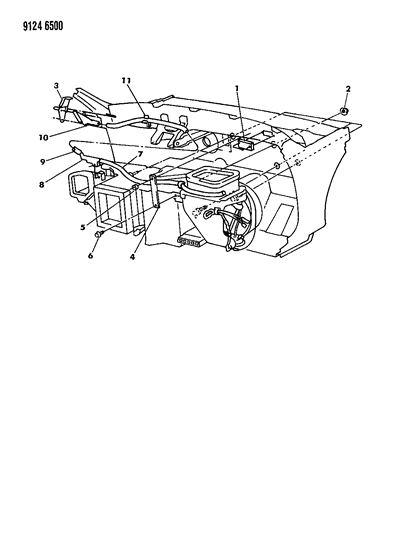 1989 Chrysler LeBaron GTS Demister, Hose, Outlet, Adapter Diagram