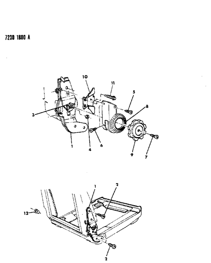 1987 Dodge Omni Reclining Front Seat Diagram 1