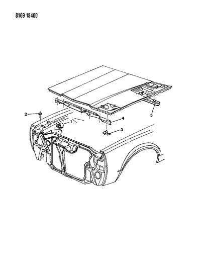 1988 Dodge Diplomat Bumpers & Plugs, Fender, Hood Diagram