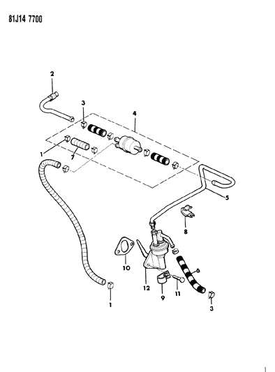 1986 Jeep J20 Fuel Pump & Filter Diagram 1