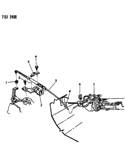 1987 Dodge Caravan Controls, Gearshift, Column Shaft Diagram