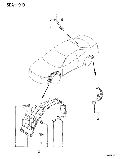 1996 Dodge Avenger Shields - Seals Diagram 1