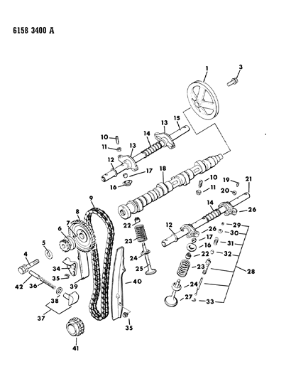 1986 Dodge 600 Camshaft & Valves Diagram 3