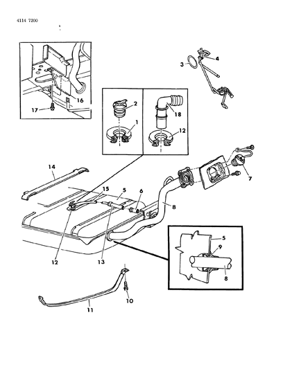 1984 Dodge Caravan Fuel Tank & Fuel Filler Diagram