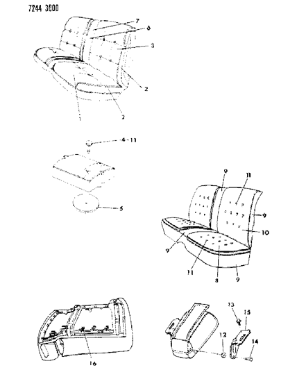 1987 Chrysler Fifth Avenue Rear Seat Diagram 2