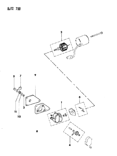 1987 Jeep Grand Wagoneer Wiper Motor Components Diagram