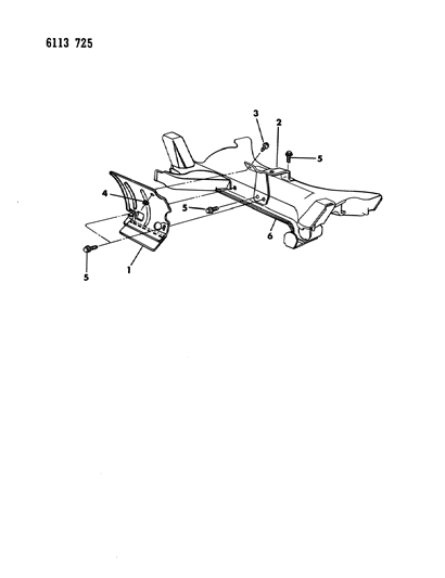 1986 Dodge Omni Shield, Boot Air Deflector Diagram