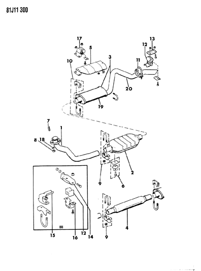 1986 Jeep Wrangler Shield-& Brace Diagram for J5362646