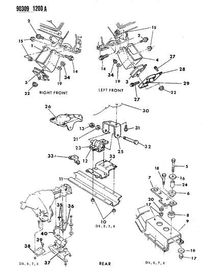 1991 Dodge D150 Engine Mounting Diagram 5