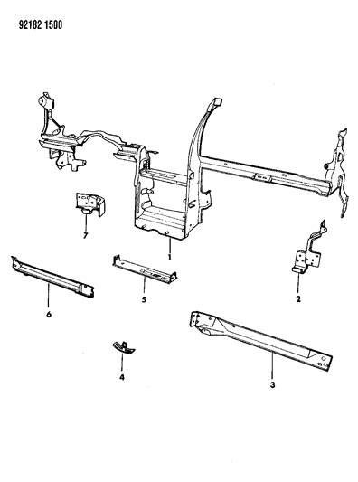 1992 Chrysler LeBaron Instrument Panel Reinforcement Diagram