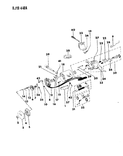 1989 Jeep Wrangler Housing - Steering Column Upper Diagram 3