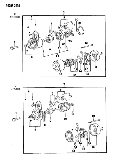 1990 Dodge Colt Starter Diagram for R100431M