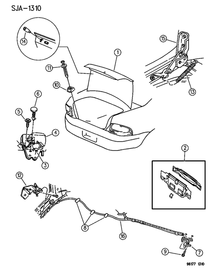1996 Dodge Stratus PROP/GAS-Trunk Diagram for G0004477AB