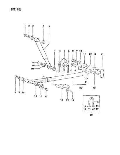 1989 Dodge Raider Suspension - Rear Diagram 1