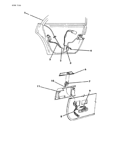 1984 Chrysler Fifth Avenue Wiring & Switches - Rear Door Diagram