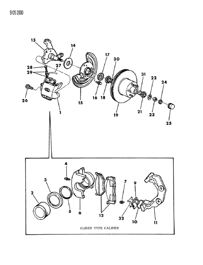 1985 Dodge Diplomat Front Wheel Disc Brake(4PACK) Diagram for V1010778