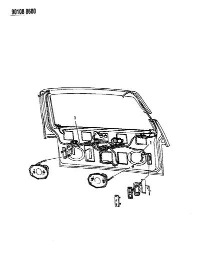1990 Chrysler Town & Country Wiring - Liftgate Diagram