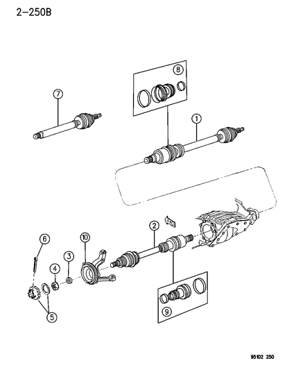 1995 Chrysler Cirrus Shaft - Front Drive Diagram