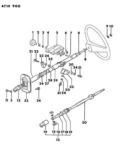 1984 Dodge Ram 50 Column, Power Steering Diagram 2