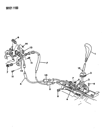 1990 Dodge Spirit Controls, Gearshift Diagram