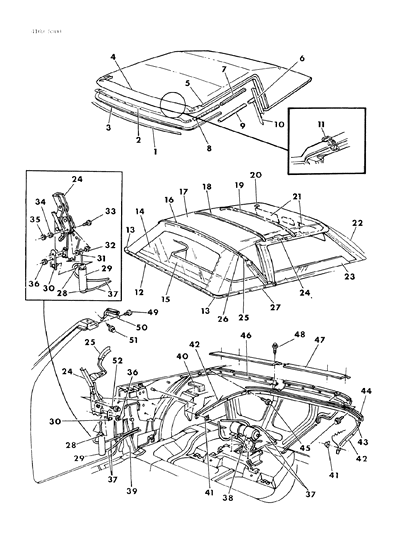 1984 Chrysler Town & Country Convertible Folding Top Diagram