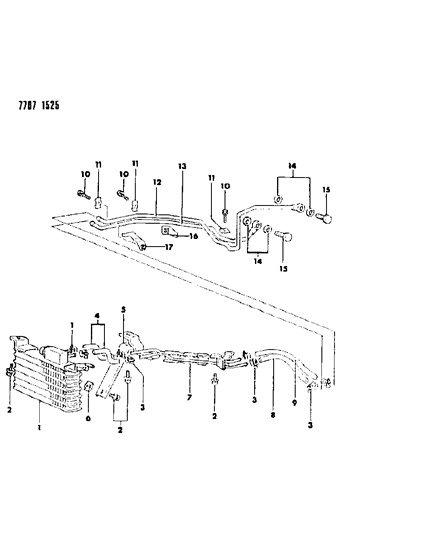 1988 Chrysler Conquest Oil Cooler & Lines Diagram