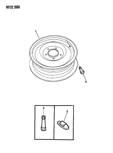 1990 Dodge Daytona Wheel Miscellaneous Diagram