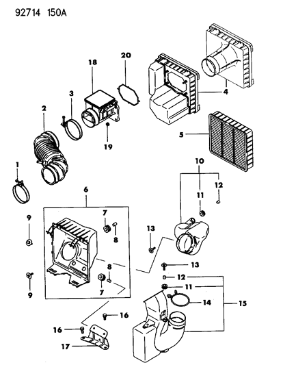 1994 Dodge Colt Air Cleaner Diagram 2