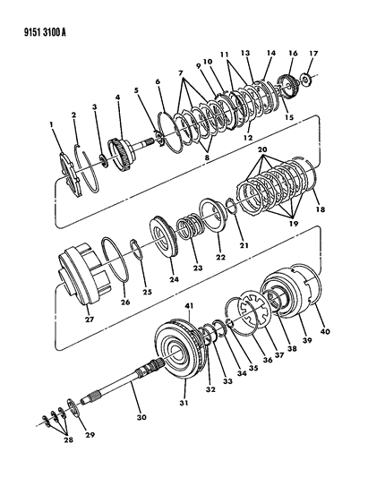 1989 Dodge Caravan Clutch, Input Shaft Diagram