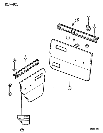 1996 Jeep Cherokee Panels - Door Trim Diagram 2