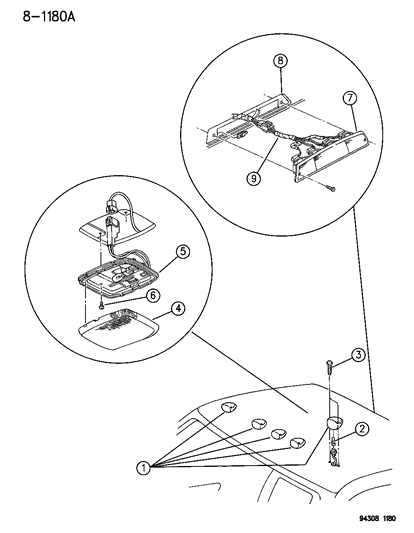 1994 Dodge Ram 2500 Lamps - Dome-Courtesy-Reading Diagram