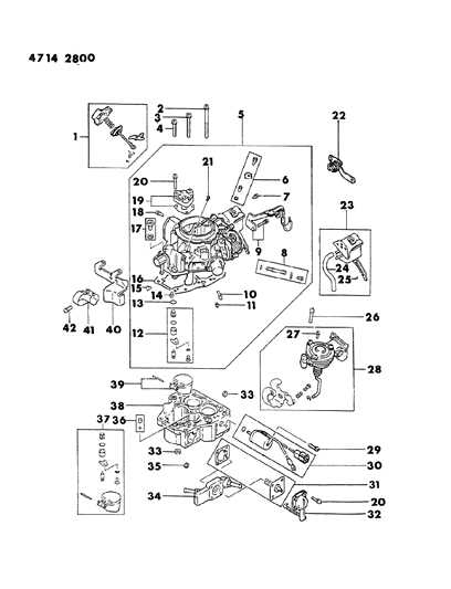 1984 Dodge Ram 50 Carburetor Inner Parts Diagram 1