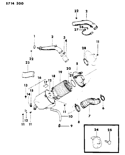 1986 Dodge Conquest Gasket-Air Cleaner Diagram for MT206583