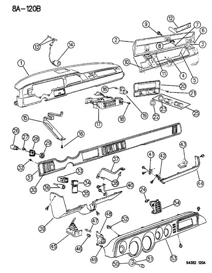 1995 Dodge Ram Van Instrument Panel Diagram