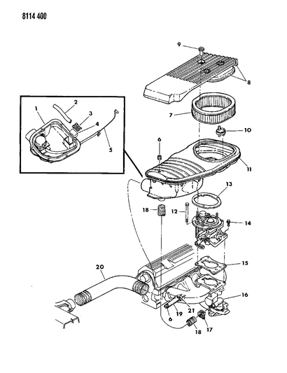 1988 Chrysler Town & Country Air Cleaner Diagram 3