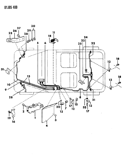 1986 Jeep Wrangler Lines & Hoses, Brake Diagram