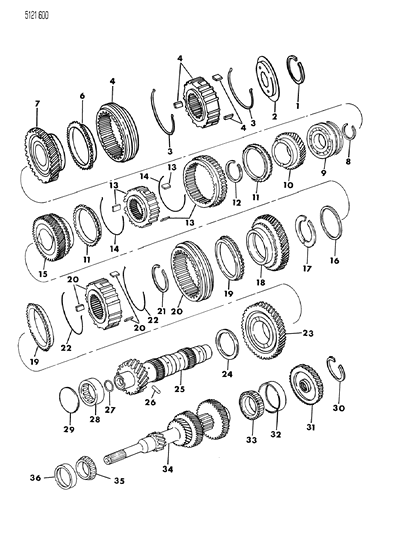 1985 Chrysler Laser Gear Train Diagram 2