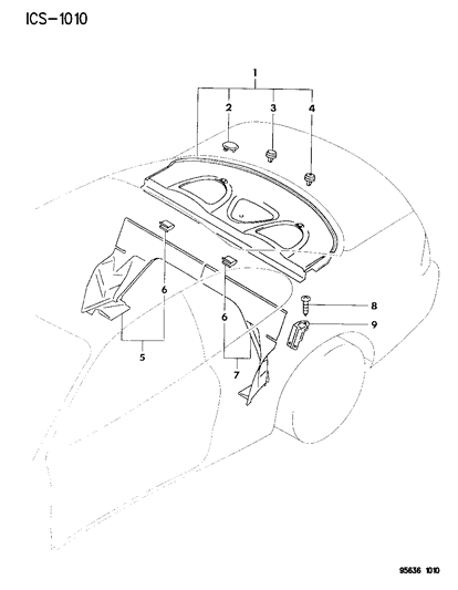 1996 Chrysler Sebring Rear Shelf Panel Diagram